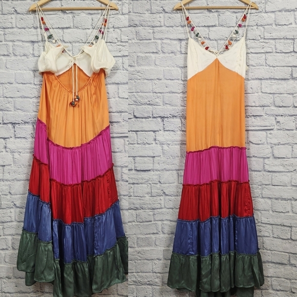 Anthropologie Rainbow v-neck maxi dress - Picture 4 of 9